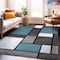 World Rug Gallery Contemporary Modern Boxes Design Soft Area Rug 3'3'' x 5' Blue Gray 106BLUE3X5 - alternate 6